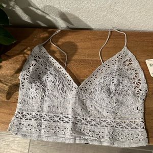 Free people crop top grey